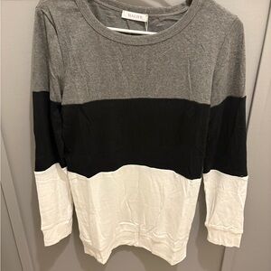 HALIFE Gray, Black, and White Long Sleeve Tee